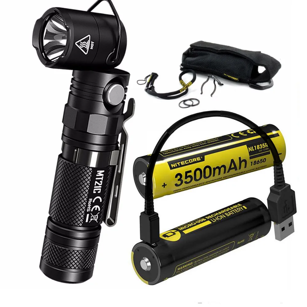 NITECORE MT21C +USB Port Rechargeable 18650 Battery 90Degree Adjustable LED Flashlight Outdoor Camping Hiking EDC Torch + batter 
NITECORE MT21C +USB Port Rechargeable 18650 Battery 90Degree Adjustable LED Flashlight Outdoor Camping Hiking EDC Torch + batter