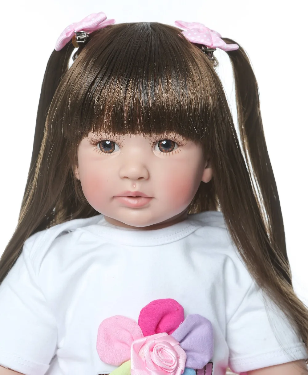60 см большой размер reborn todder girl кукла принцессы длинная мягкая расческа для волос
