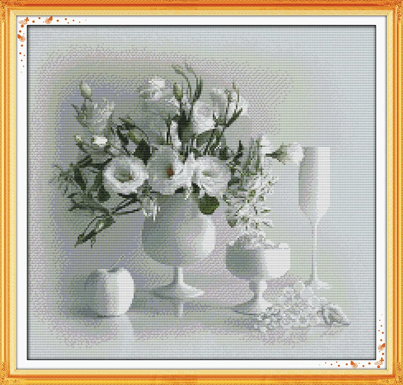 White vase Printed Canvas DMC Counted Cross Stitch Kits printed Cross-stitch set Embroidery Needlework
White vase Printed Canvas DMC Counted Cross Stitch Kits printed Cross-stitch set Embroidery Needlework