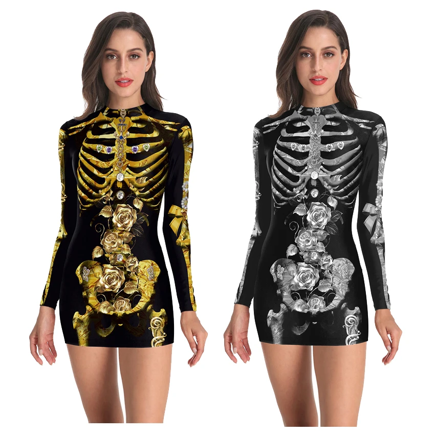 Halloween Women Bodysuit Scary Gothic Skeleton Skull Costume Tight Role-play Carnival Horror Thriller Zombie Medieval Sexy Dress
Halloween Women Bodysuit Scary Gothic Skeleton Skull Costume Tight Role-play Carnival Horror Thriller Zombie Medieval Sexy Dress