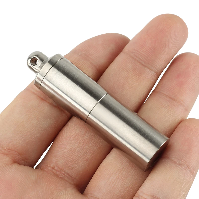 Lightweight Portable Titanium Alloy Waterproof Canister Medicine Seal Capsule Bottle Double-deck Mini Box Outdoor Camping Tool
Lightweight Portable Titanium Alloy Waterproof Canister Medicine Seal Capsule Bottle Double-deck Mini Box Outdoor Camping Tool