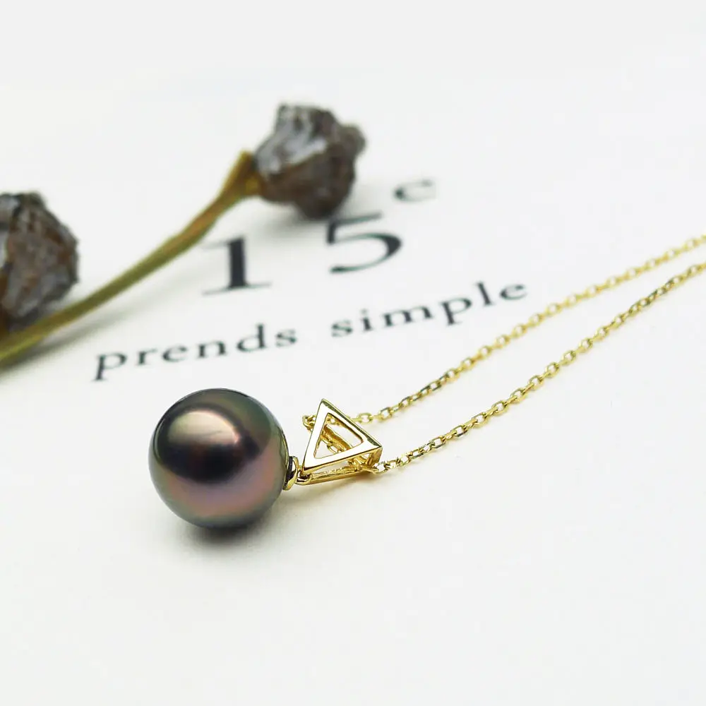 FREE SHIPPING 9-9.5MM Natural Black Green Real Tahitian Pearl Pendant 18 Yellow Gold
FREE SHIPPING 9-9.5MM Natural Black Green Real Tahitian Pearl Pendant 18 Yellow Gold