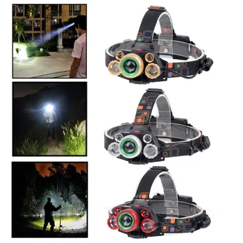 T6 + 4 LED 8000 Lumens Headlight Headlamp Adjustable Focus 4 Modes 18650 Battery Direct Charging Waterproof
T6 + 4 LED 8000 Lumens Headlight Headlamp Adjustable Focus 4 Modes 18650 Battery Direct Charging Waterproof