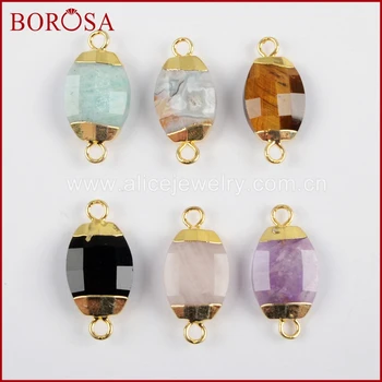 BOROSA 10PCS Oval Shape Multi-kind Faceted Stone Gold Connector for Necklace/Bracelet Drusy Pendant for Jewelry Making WX907
BOROSA 10PCS Oval Shape Multi-kind Faceted Stone Gold Connector for Necklace/Bracelet Drusy Pendant for Jewelry Making WX907