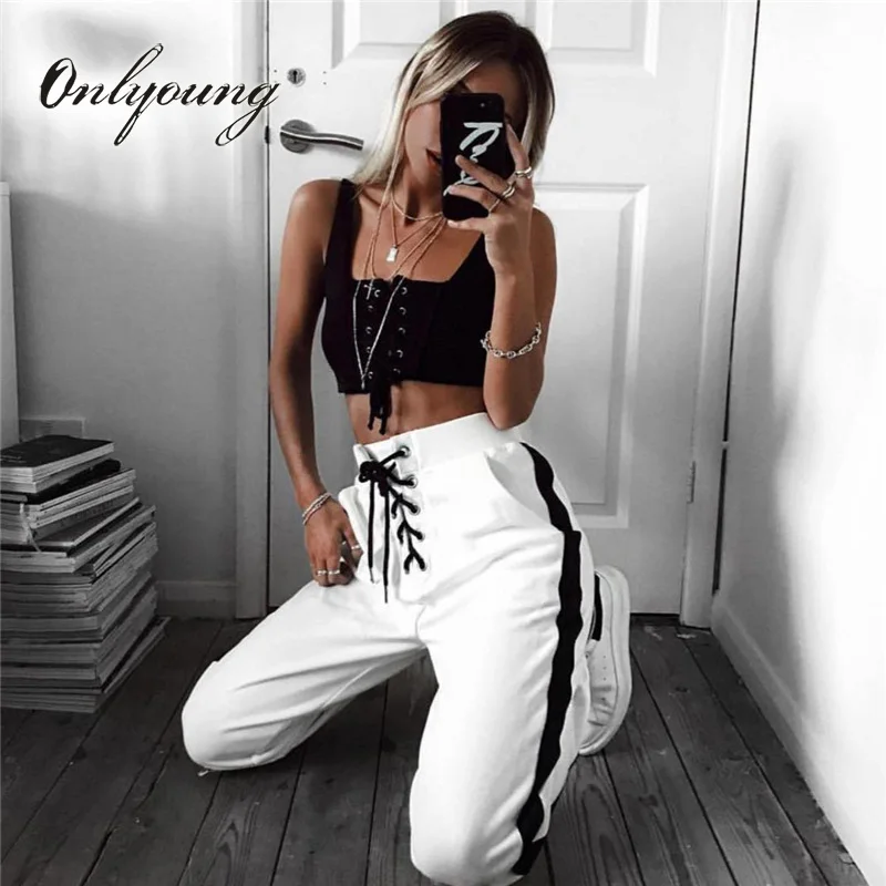 Onlyoung 2017 Autumn Women Sweatpants Joggers Trousers Female Harem Pants Hip Hop White Side Striped Lace Up Casual Pants
Onlyoung 2017 Autumn Women Sweatpants Joggers Trousers Female Harem Pants Hip Hop White Side Striped Lace Up Casual Pants