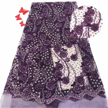 African Lace Fabrics For Parties Wedding Purple Embroidered Lace Fabric 2019 high quality lace Nigerian Lace Fabric
African Lace Fabrics For Parties Wedding Purple Embroidered Lace Fabric 2019 high quality lace Nigerian Lace Fabric