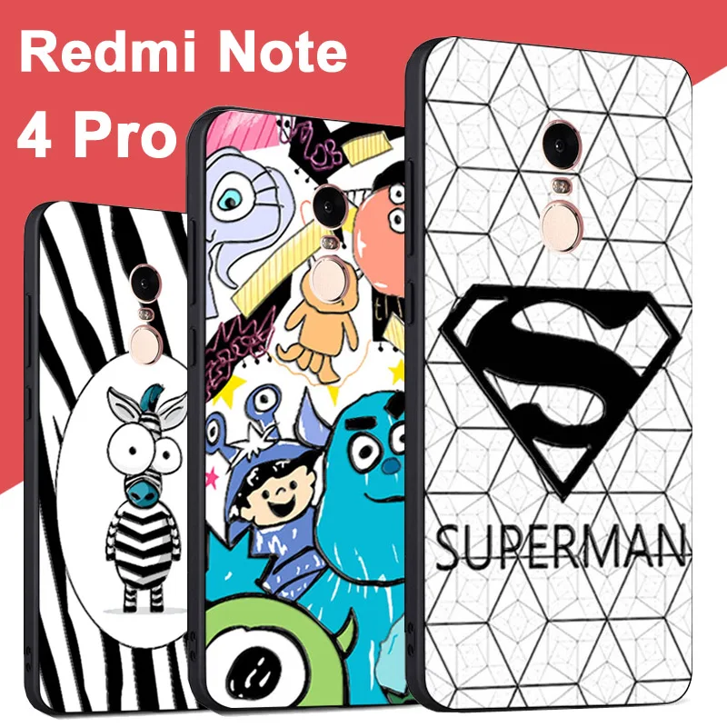 Xiaomi Redmi note 4 pro case cover Black silicone Cartoon for Xiami Xiomi prime phone New TPU | Мобильные телефоны и