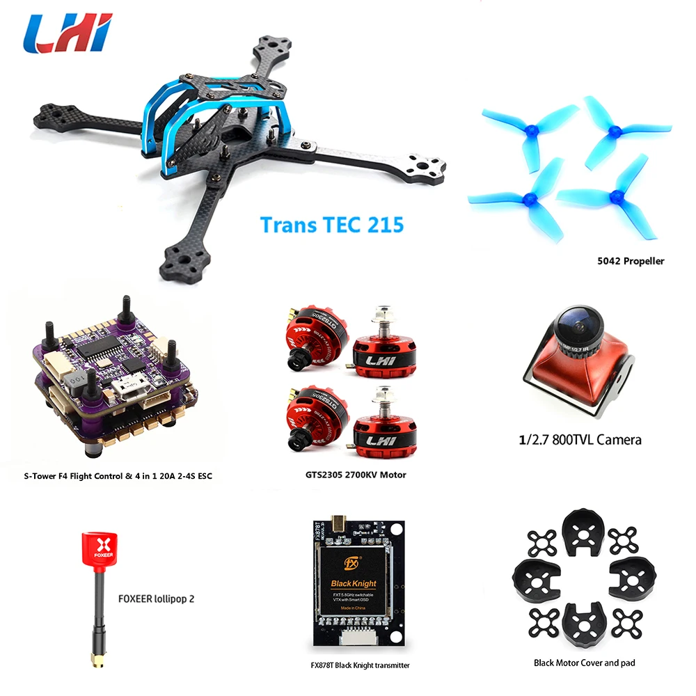 TransTEC 215 drone kit with FPV Camera S-Tower 4 in 1 20A ESC F4 flight controller&LHI 2305 brushless motor for quadcopter frame
TransTEC 215 drone kit with FPV Camera S-Tower 4 in 1 20A ESC F4 flight controller&LHI 2305 brushless motor for quadcopter frame