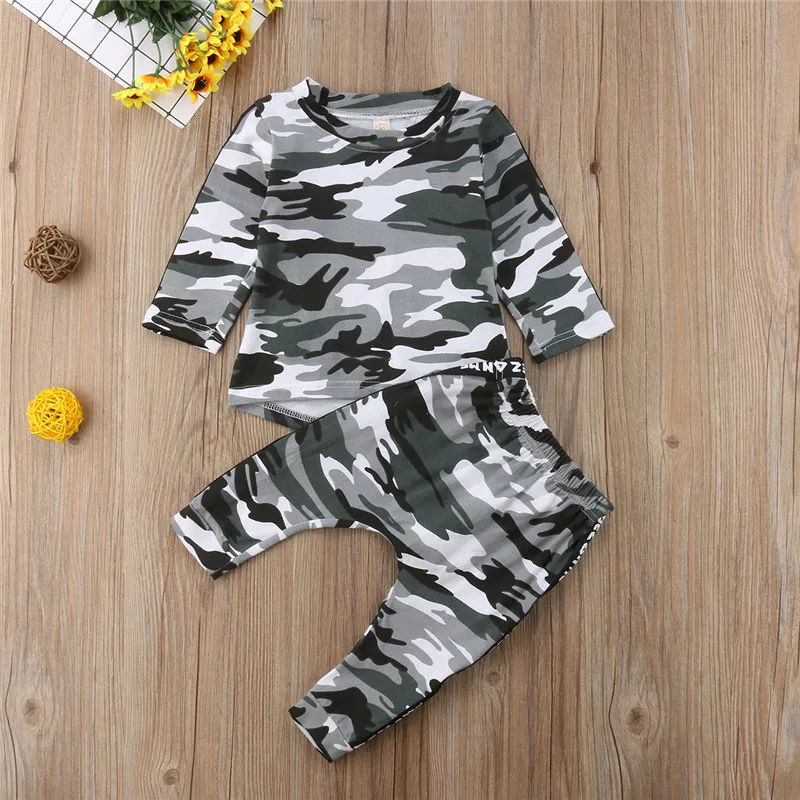 Autumn Long Sleeve Camouflage Round Neck T-shirt Pants Boy Girl Clothing Outfits 2PCs Kids Infant Baby Boys Girls Clothes Set
Autumn Long Sleeve Camouflage Round Neck T-shirt Pants Boy Girl Clothing Outfits 2PCs Kids Infant Baby Boys Girls Clothes Set