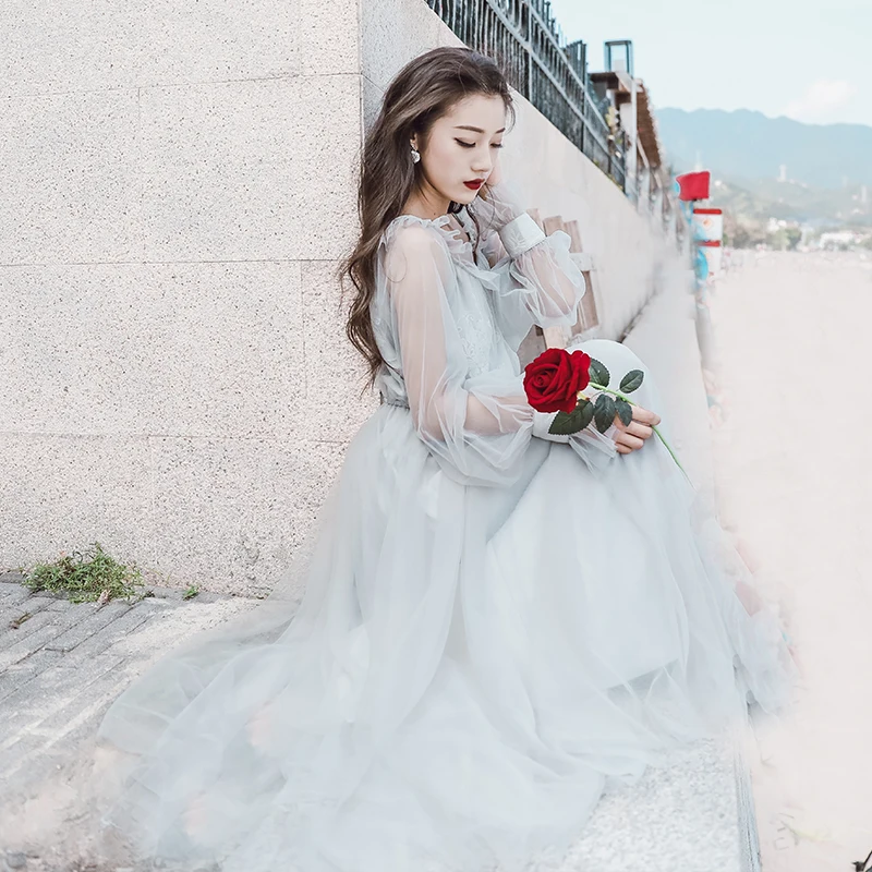 2019 New Women Fashion Dress Ruffles Scoop Neck Long Sleeve Transparent Mesh Long Dress Fairy Beach Dress Vestidos Summer Dress
2019 New Women Fashion Dress Ruffles Scoop Neck Long Sleeve Transparent Mesh Long Dress Fairy Beach Dress Vestidos Summer Dress