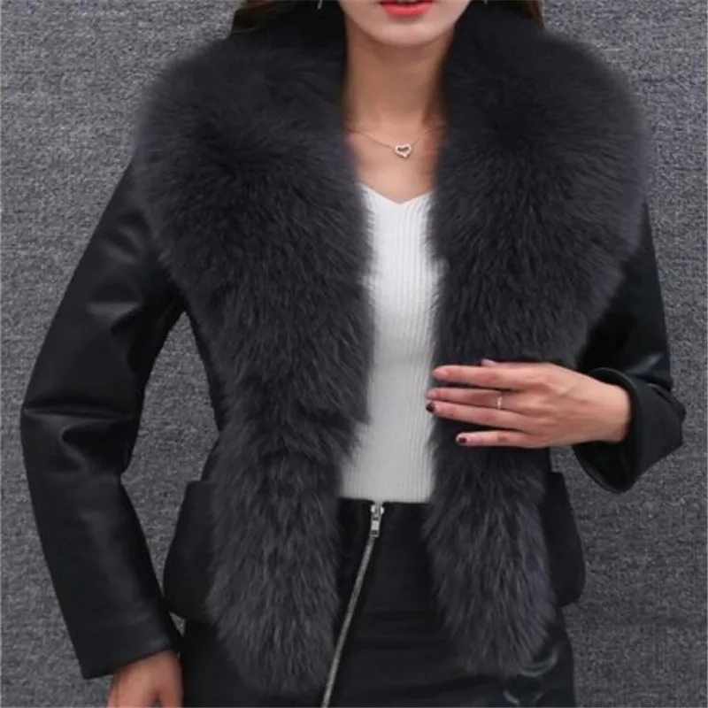 Europe and United States Large Size 3XL Female Short Paragraph Pu Jacket Coats Plus Cotton Imitation Fox Hair Fight big Collar
Europe and United States Large Size 3XL Female Short Paragraph Pu Jacket Coats Plus Cotton Imitation Fox Hair Fight big Collar