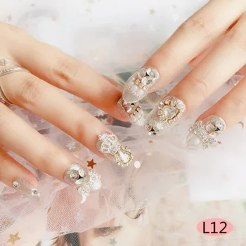 Bridal Wedding New Design Luxury Artificial Nail Women 3D Shining Rhinestones False Nails DIY Full Cover Nail Art Tips with Glue
Bridal Wedding New Design Luxury Artificial Nail Women 3D Shining Rhinestones False Nails DIY Full Cover Nail Art Tips with Glue