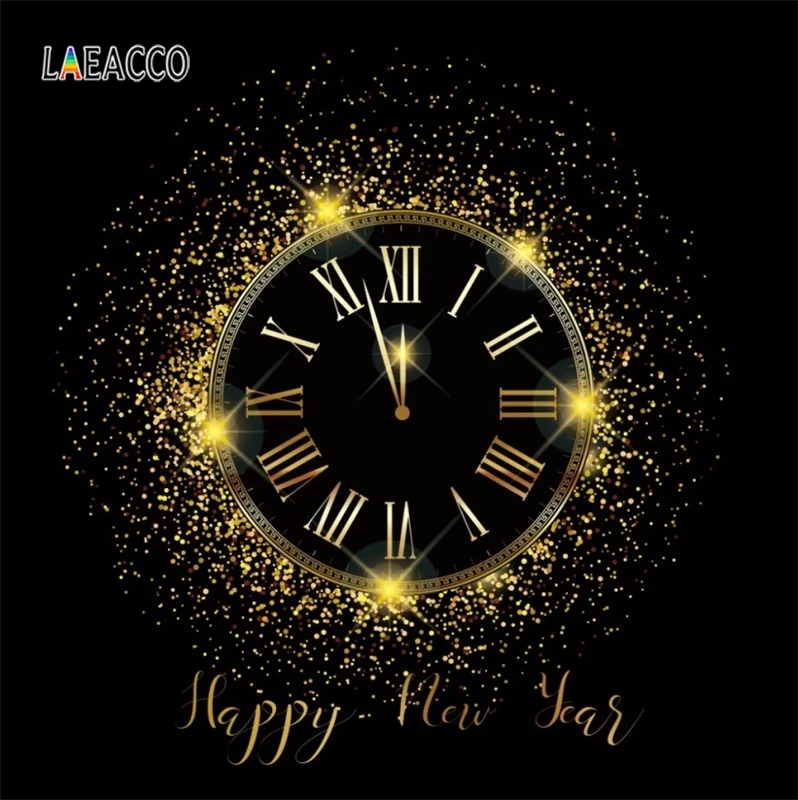 Laeacco Clock Happy New Year Party Gold Wreath Wall Decoration Photographic Backgrounds Photography Backdrops For Photo Studio
Laeacco Clock Happy New Year Party Gold Wreath Wall Decoration Photographic Backgrounds Photography Backdrops For Photo Studio