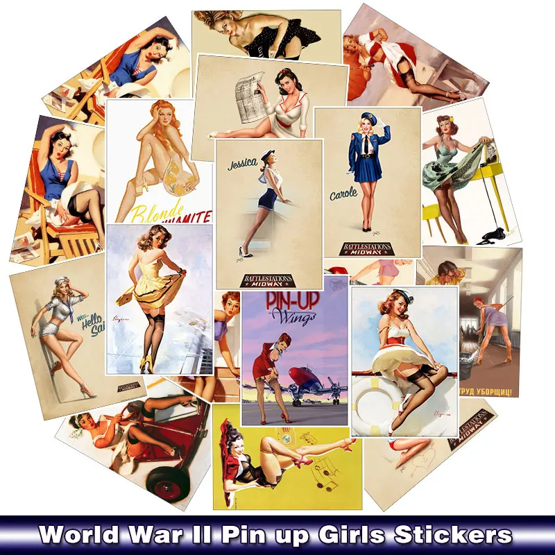 25 Pcs/pack Classic World War II Pin up Girls New Anime Stickers for Laptop Bicycle DIY Wall Waterproof PVC Sexy Sticker
25 Pcs/pack Classic World War II Pin up Girls New Anime Stickers for Laptop Bicycle DIY Wall Waterproof PVC Sexy Sticker
