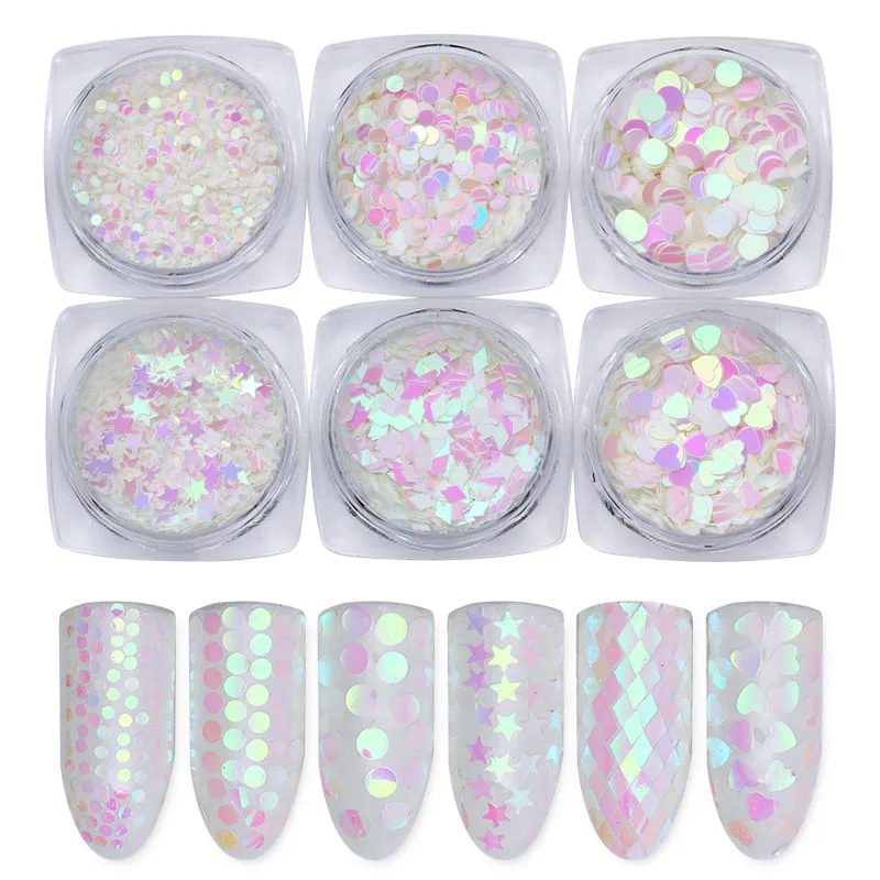 6 Boxes Pink AB Color Nail Sequins Star Round Rhombus Flakes 3D Nail Art Paillette Decoration
6 Boxes Pink AB Color Nail Sequins Star Round Rhombus Flakes 3D Nail Art Paillette Decoration