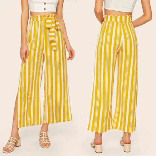 Women Summer Striped Harem Pants Elastic Waist OL Work Casual Loose Long Trouser
Women Summer Striped Harem Pants Elastic Waist OL Work Casual Loose Long Trouser