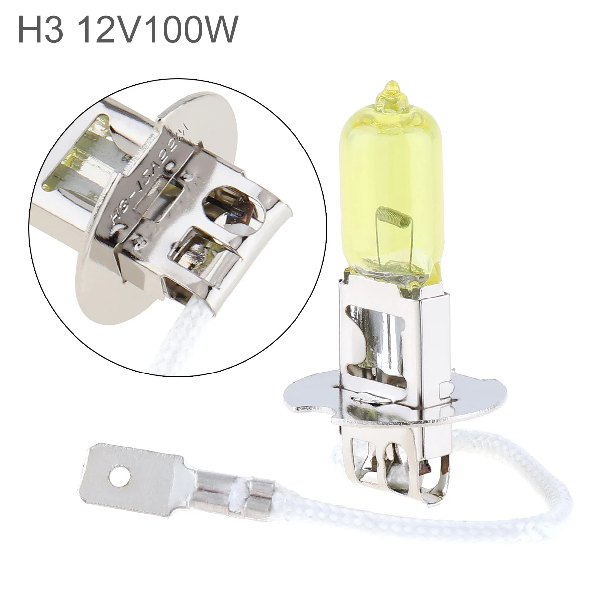 12V H3 100W 2500K Yellow Light Super Bright Car Xenon Halogen Lamp Auto Front Headlight Fog Bulb
12V H3 100W 2500K Yellow Light Super Bright Car Xenon Halogen Lamp Auto Front Headlight Fog Bulb