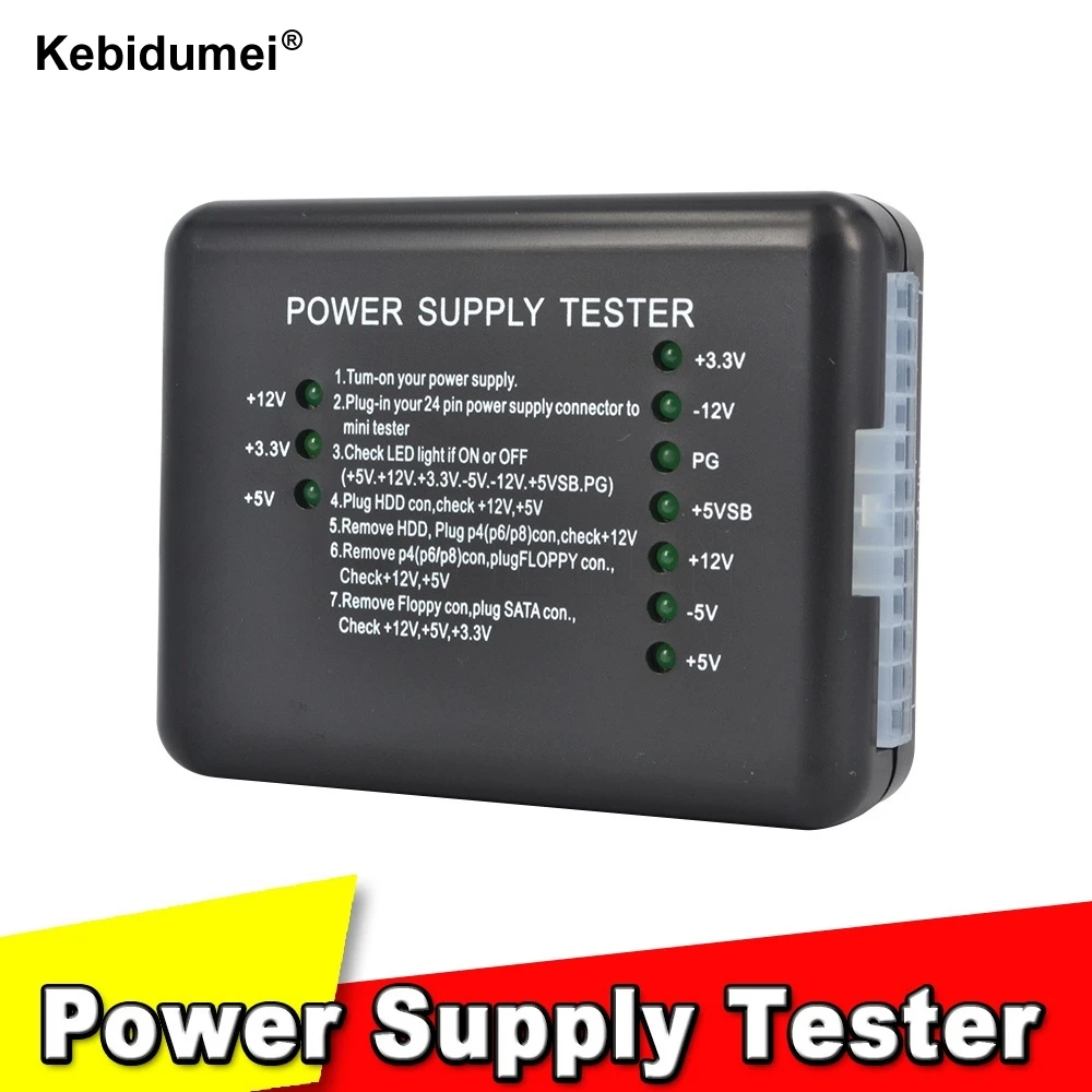20/24 Pin PSU ATX SATA HDD Power Supply Tester LED Indication Diagnostic Tool Testing PC Computer for Anode Cathode 12V 5V 3.3V
20/24 Pin PSU ATX SATA HDD Power Supply Tester LED Indication Diagnostic Tool Testing PC Computer for Anode Cathode 12V 5V 3.3V