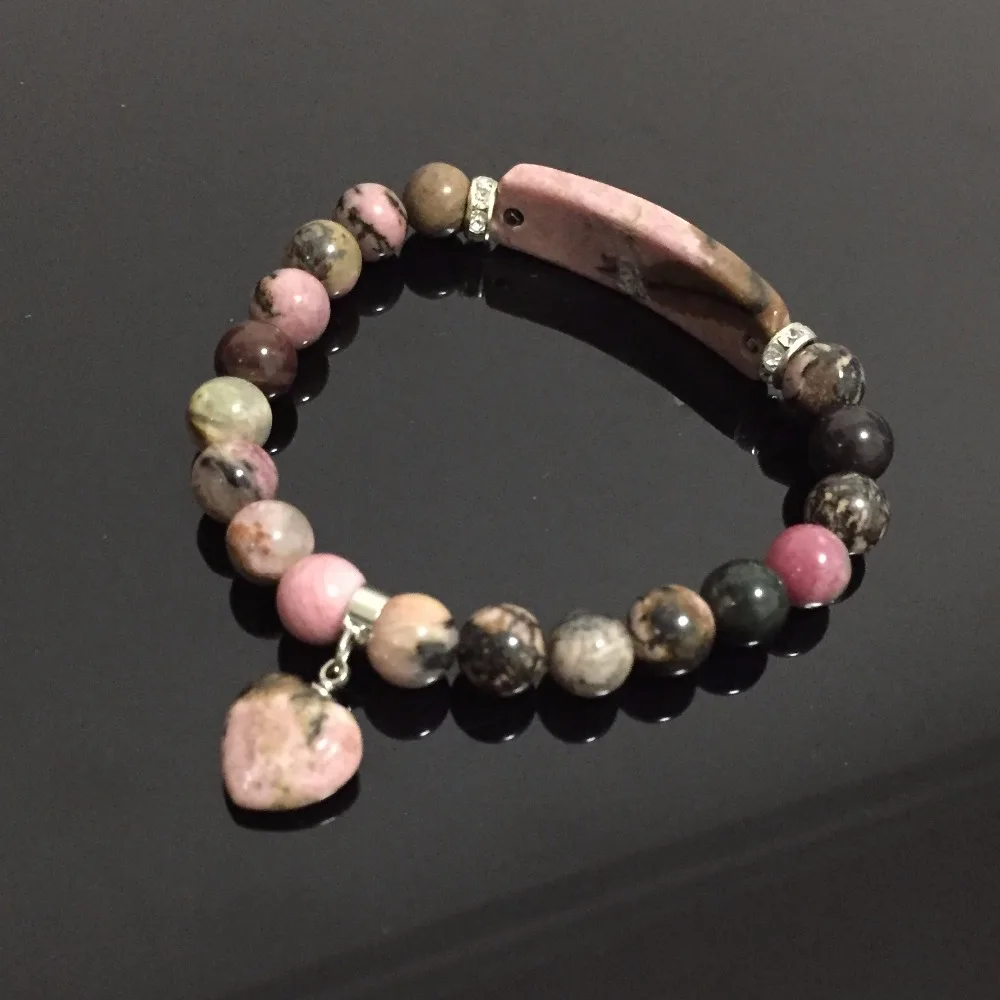 Natural Rhodonite Stone Bracelets Bangles Heart Charm Round Ball Reiki Healing Beads Rectangle Stones Bracelets Women Jewelry
Natural Rhodonite Stone Bracelets Bangles Heart Charm Round Ball Reiki Healing Beads Rectangle Stones Bracelets Women Jewelry