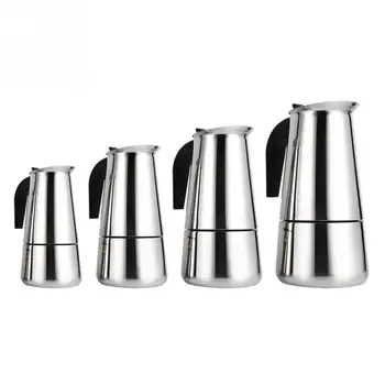 100ml/200ml/300ml/450ml Portable Espresso Coffee Maker Moka Pot Stainless Steel Coffee Brewer Kettle Pot For Pro
100ml/200ml/300ml/450ml Portable Espresso Coffee Maker Moka Pot Stainless Steel Coffee Brewer Kettle Pot For Pro