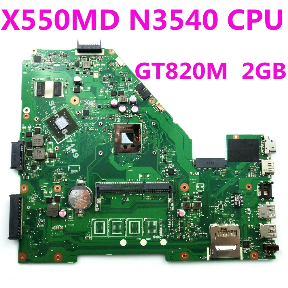 X550MD N3540 CPU GT820M 2GB VRAM Mainboard REV 2.0 For ASUS X550M X552M Y582M X550MD X550MJ X552M Laptop motherboard 100% Tested
X550MD N3540 CPU GT820M 2GB VRAM Mainboard REV 2.0 For ASUS X550M X552M Y582M X550MD X550MJ X552M Laptop motherboard 100% Tested