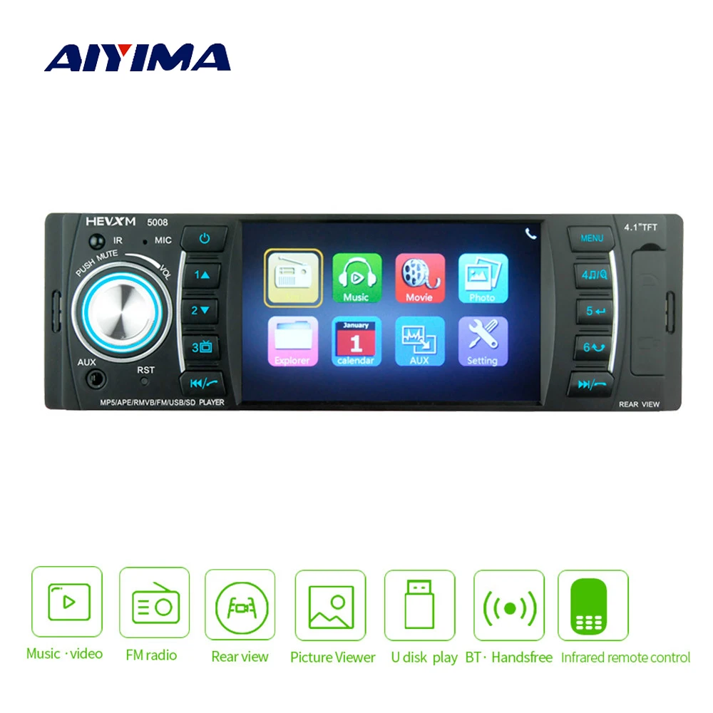 AIYIMA 4.1" 1 Din Digital Display Bluetooth Universal Car MP5 Player USB TF Card AUX FM Radio MP3 MP4 Audio Music Video Player
AIYIMA 4.1" 1 Din Digital Display Bluetooth Universal Car MP5 Player USB TF Card AUX FM Radio MP3 MP4 Audio Music Video Player
