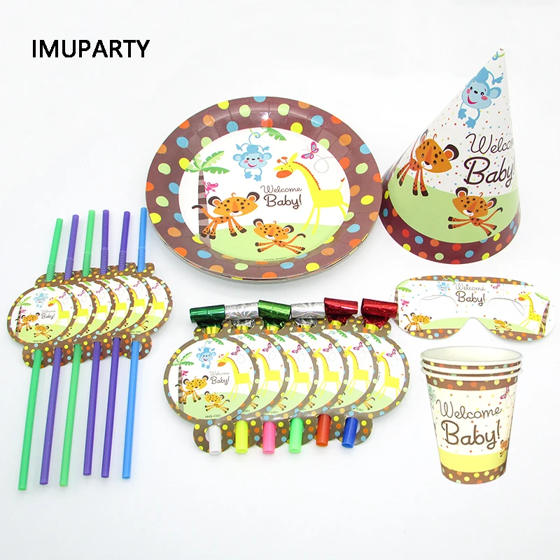 Safari Party Disposable Tableware Jungle Animals Plate Cup Straw for Birthday Party decorations Kids Baby Shower Colorful Dot
Safari Party Disposable Tableware Jungle Animals Plate Cup Straw for Birthday Party decorations Kids Baby Shower Colorful Dot