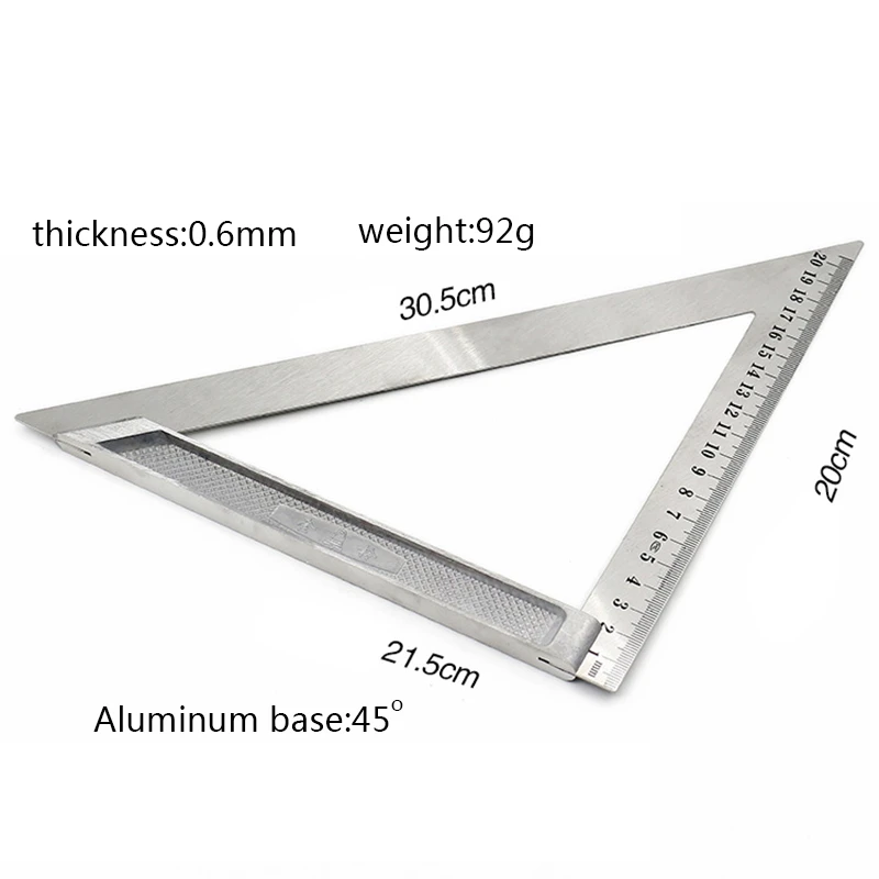 200mm length Triangle Ruler 90 Degree Square Thick Stainless Steel Triangular rule Woodworking tool measurement and drawing
200mm length Triangle Ruler 90 Degree Square Thick Stainless Steel Triangular rule Woodworking tool measurement and drawing