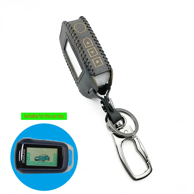 A94 Two Way LCD Remote Control 100% Leather Fob Key Chain Key Case Cover for Russian Version Starline A94 2 Way Car Alarm System
A94 Two Way LCD Remote Control 100% Leather Fob Key Chain Key Case Cover for Russian Version Starline A94 2 Way Car Alarm System