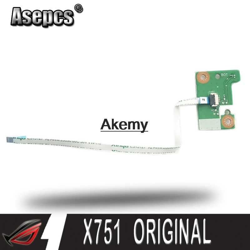Оригинальный Для For Asus X751 X751S X751SA X751SJ X751SV K751S A751S Переключатель платы питания с
