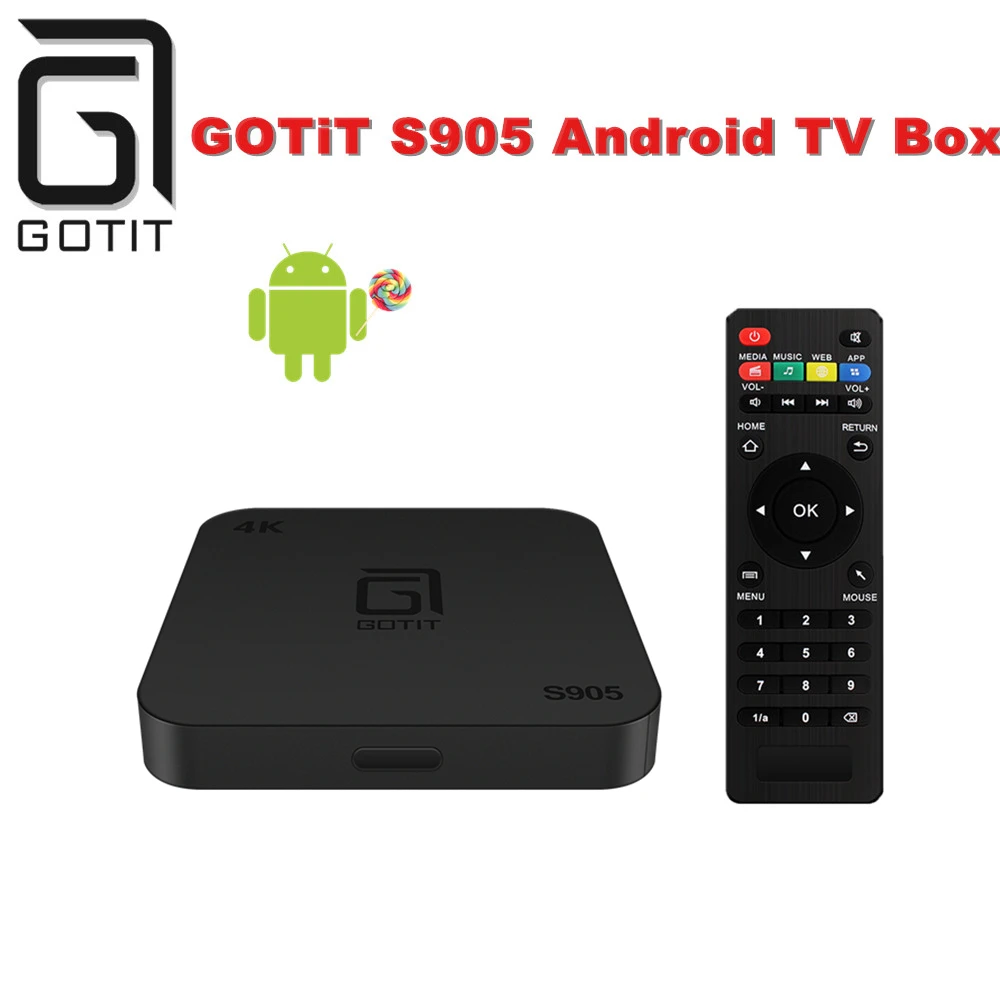 GOTiT S905 4K Android TV Box Amlogic S905 Quad Core 1080P UHD Full loaded add-ons 1G/8G Smart Set Top TV Box
GOTiT S905 4K Android TV Box Amlogic S905 Quad Core 1080P UHD Full loaded add-ons 1G/8G Smart Set Top TV Box