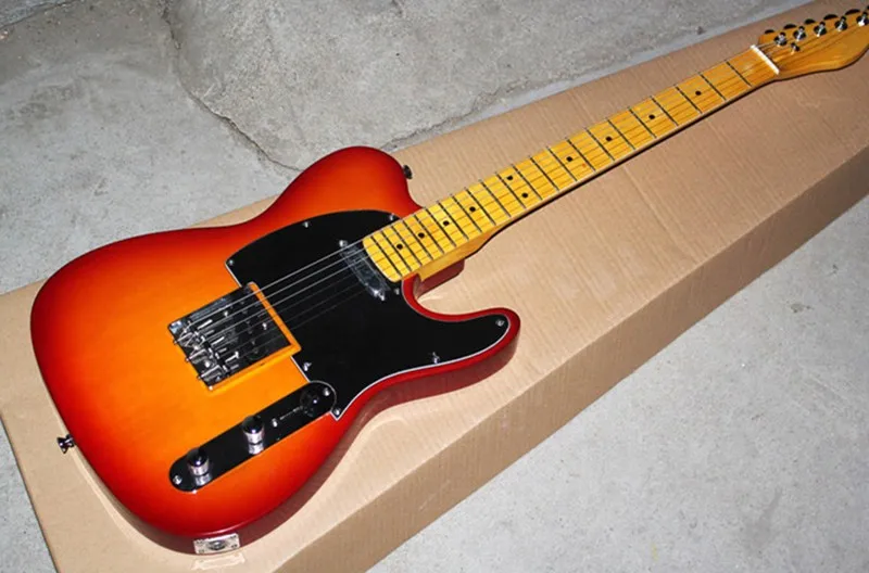Factory Wholesale Red Body Electric Guitar with Black Pickguard,Yellow Neck, Offer Customized
Factory Wholesale Red Body Electric Guitar with Black Pickguard,Yellow Neck, Offer Customized