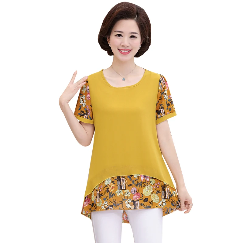 NIFULLAN Fake Two Pieces Women Summer Chiffon Blouses Top 2019 Plus Size Mother Clothes Short Sleeve O-neck Floral Shirts Blusas
NIFULLAN Fake Two Pieces Women Summer Chiffon Blouses Top 2019 Plus Size Mother Clothes Short Sleeve O-neck Floral Shirts Blusas