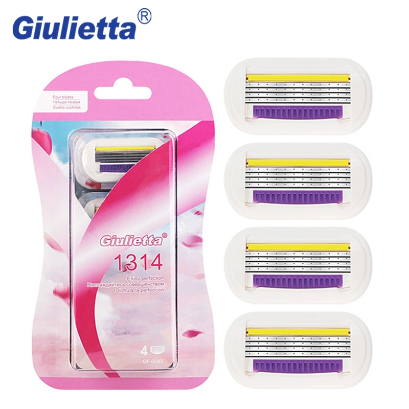 Giulietta GF4-0083 Shaving Razor Blade For Women 4pcs/lot 4 Layer Stainless Steel Safety Beauty Set Female Shaver Blades Head
Giulietta GF4-0083 Shaving Razor Blade For Women 4pcs/lot 4 Layer Stainless Steel Safety Beauty Set Female Shaver Blades Head