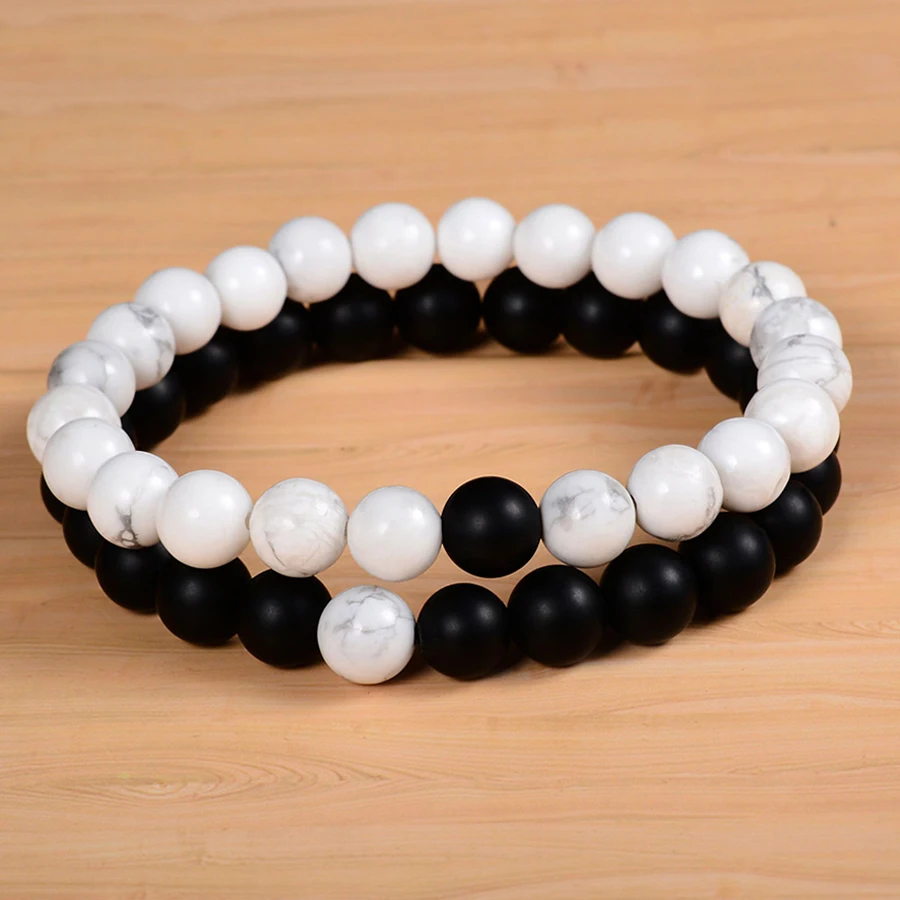 Relationship Couples Distance Bracelet 100% Natural Stone White and Black Yin Yang Bracelets for Men Women Best Friend 2Pcs/ lot
Relationship Couples Distance Bracelet 100% Natural Stone White and Black Yin Yang Bracelets for Men Women Best Friend 2Pcs/ lot