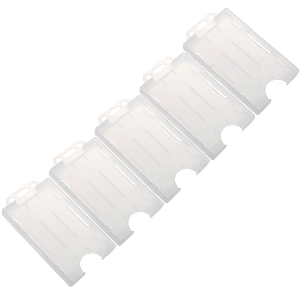 XRHYY Pack of 5 Frosted Clear 2-sided Rigid Card Business ID Badge Holder with Slot & Chain Holes
XRHYY Pack of 5 Frosted Clear 2-sided Rigid Card Business ID Badge Holder with Slot & Chain Holes