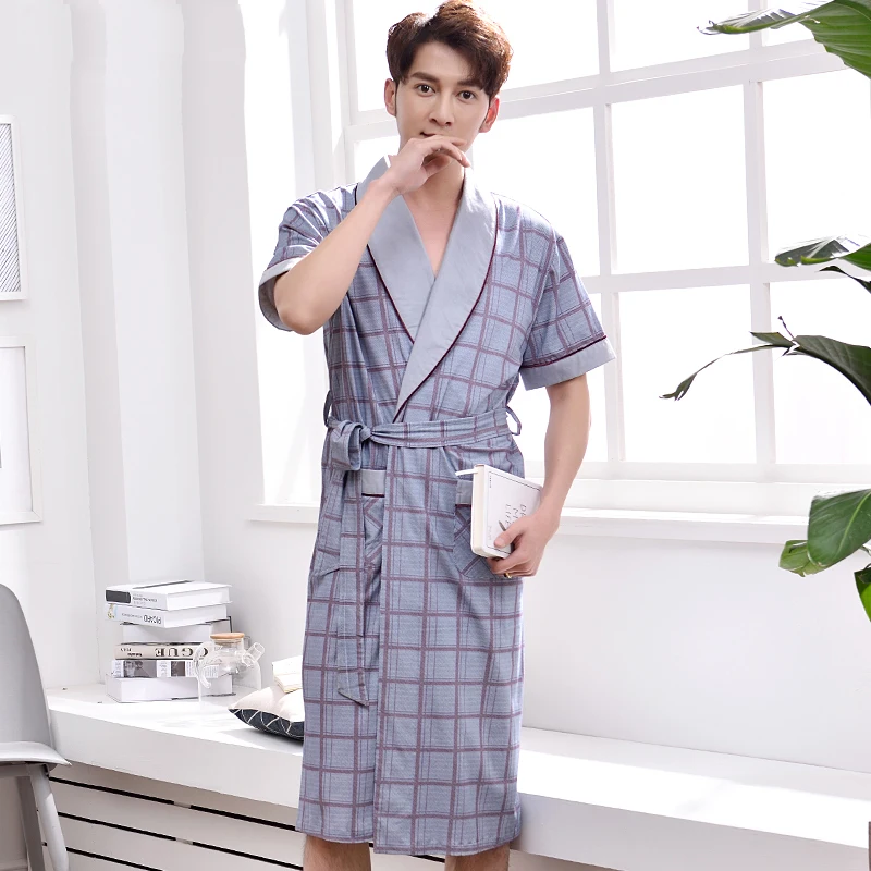 Bath Kimono Robe Men Nightgown Bathrobe (1)