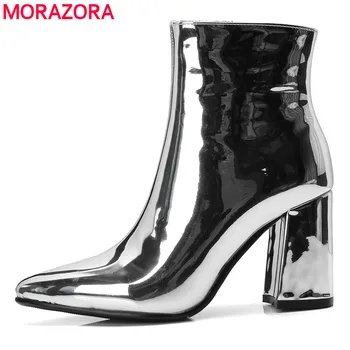 MORAZORA Brand Hot sale fashion ankle boots for women thick high heels pointed toe patent pu leather autumn winter boots women
MORAZORA Brand Hot sale fashion ankle boots for women thick high heels pointed toe patent pu leather autumn winter boots women