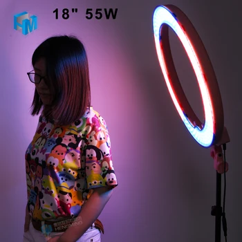 18" 55W Video LED Dimmable Ring Continuous Light with Diffuser Power Adapter Orange Filter for Photographic studio
18" 55W Video LED Dimmable Ring Continuous Light with Diffuser Power Adapter Orange Filter for Photographic studio