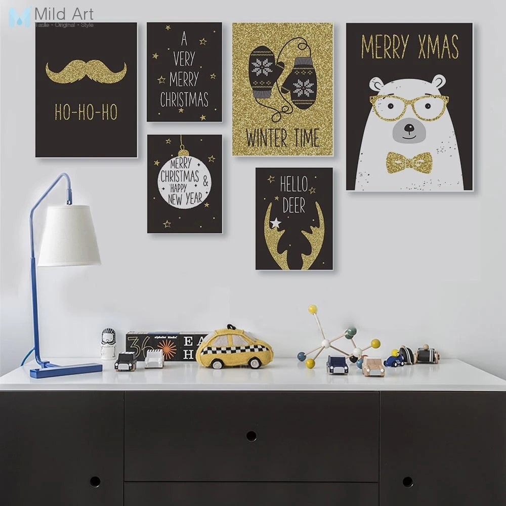 Cute Animal Bear Deer Snow Merry Christmas Poster Nordic Kids Room Wall Art Picture Holiday Decor Canvas Painting No Frame Gifts
Cute Animal Bear Deer Snow Merry Christmas Poster Nordic Kids Room Wall Art Picture Holiday Decor Canvas Painting No Frame Gifts