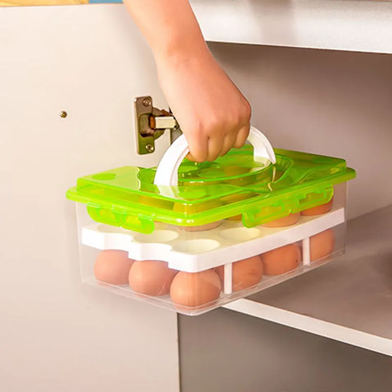 24 Grid Egg Box Food Container Organizer Convenient Storage Boxs Double Layer Multifunctional Crisper Kitchen Products
24 Grid Egg Box Food Container Organizer Convenient Storage Boxs Double Layer Multifunctional Crisper Kitchen Products