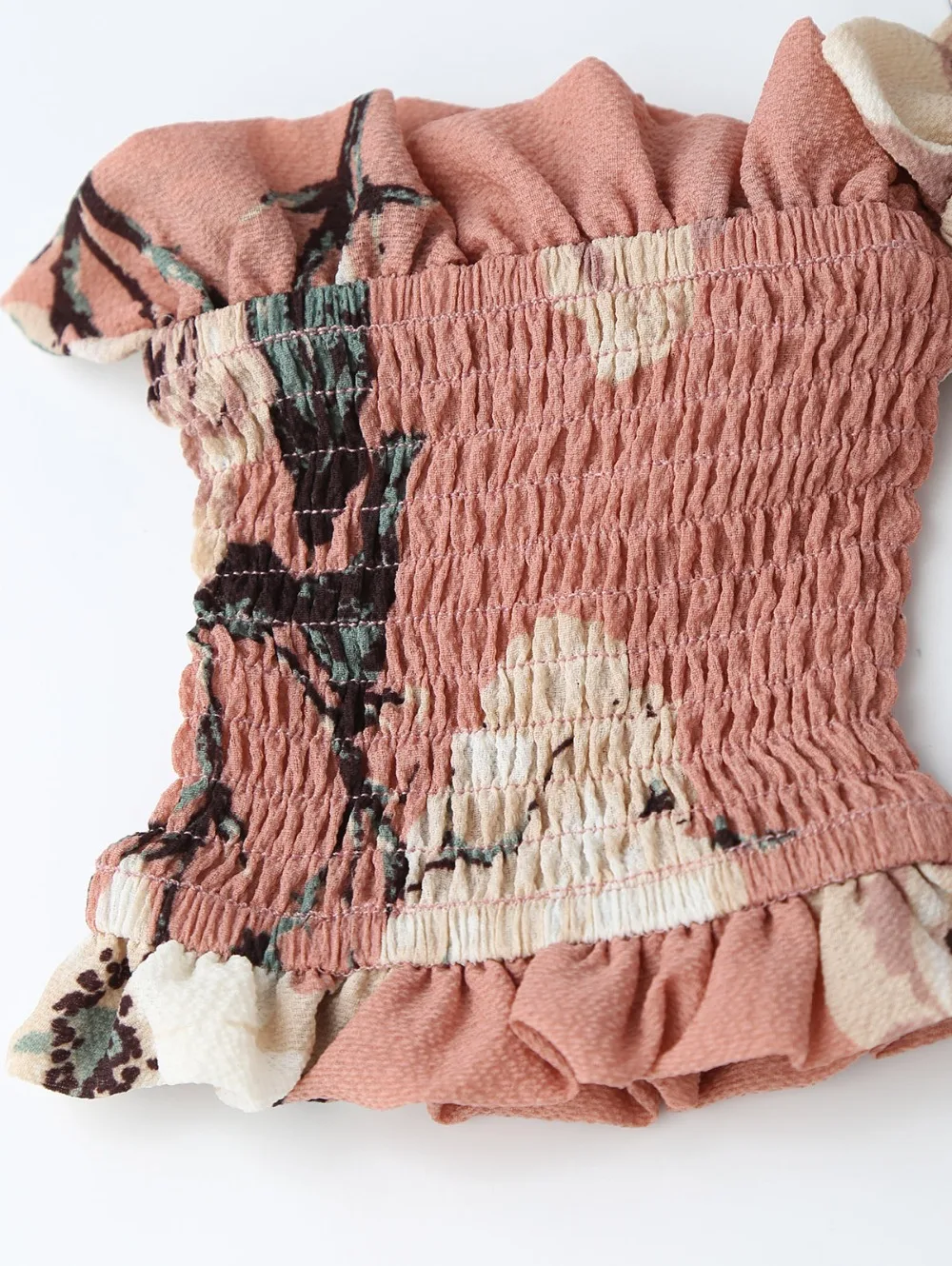 AZULINA Ruffles Off Shoulder Shirred Floral Maxi Dress Boho Tunic Women Short Sleeve Bohemian Long Dress Female 2017 Robe Femme 5