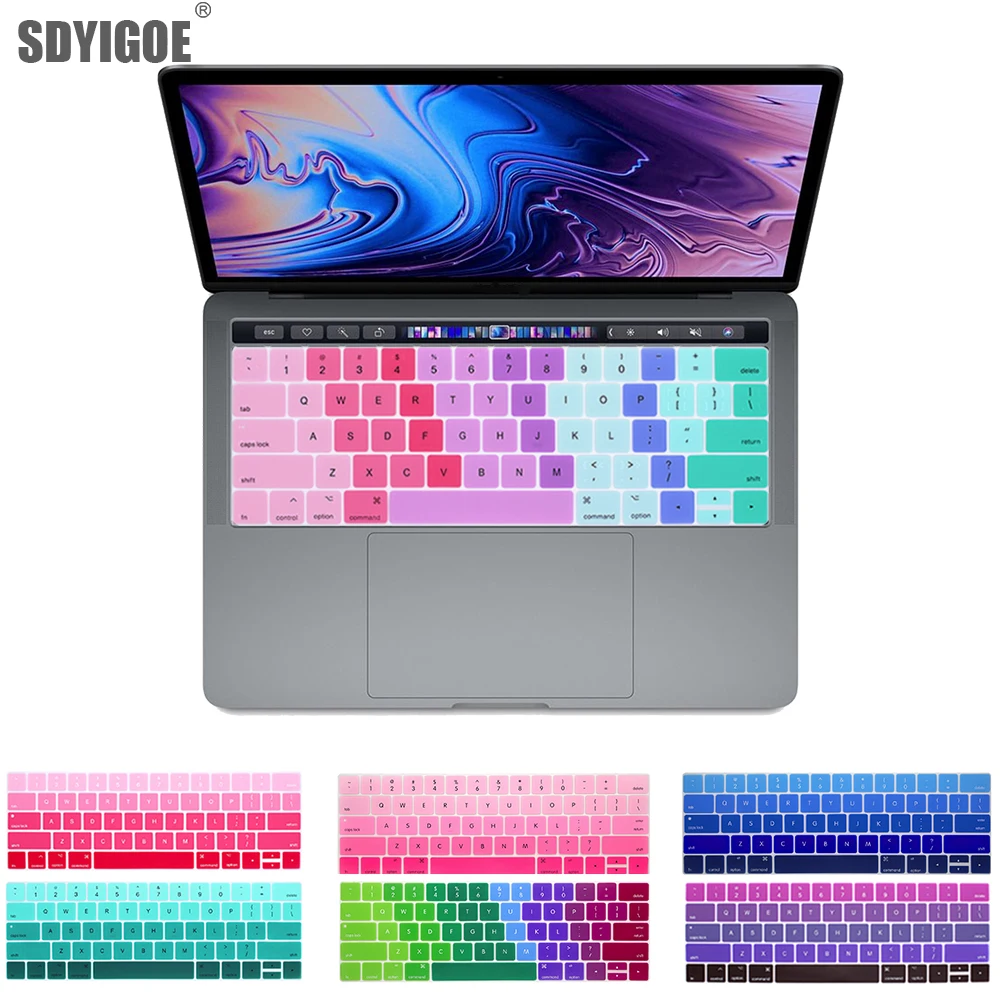 New keyboard cover For Mac Book 13 15 inch with Touch Bar A1706 A1707 A1989 A1990 Laptop Keyboard Covers Gradient keyboard film
New keyboard cover For Mac Book 13 15 inch with Touch Bar A1706 A1707 A1989 A1990 Laptop Keyboard Covers Gradient keyboard film