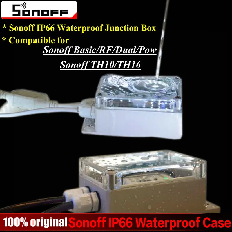 Sonoff IP66 Waterproof Junction Box Waterproof Case Water-resistant Shell Support Sonoff Basic/RF/Dual/Pow for Xmas Tree Lights
Sonoff IP66 Waterproof Junction Box Waterproof Case Water-resistant Shell Support Sonoff Basic/RF/Dual/Pow for Xmas Tree Lights
