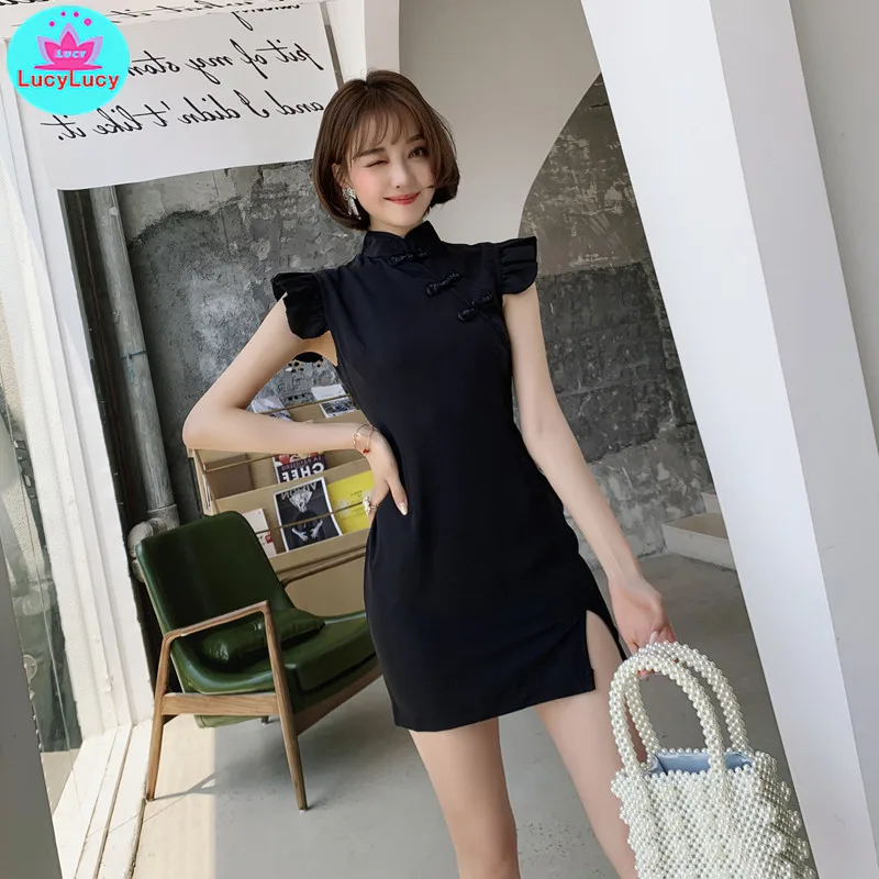 2019 new summer nightclub waist cheongsam sexy tight split dress Zippers Knee-Length Turtleneck Solid
2019 new summer nightclub waist cheongsam sexy tight split dress Zippers Knee-Length Turtleneck Solid