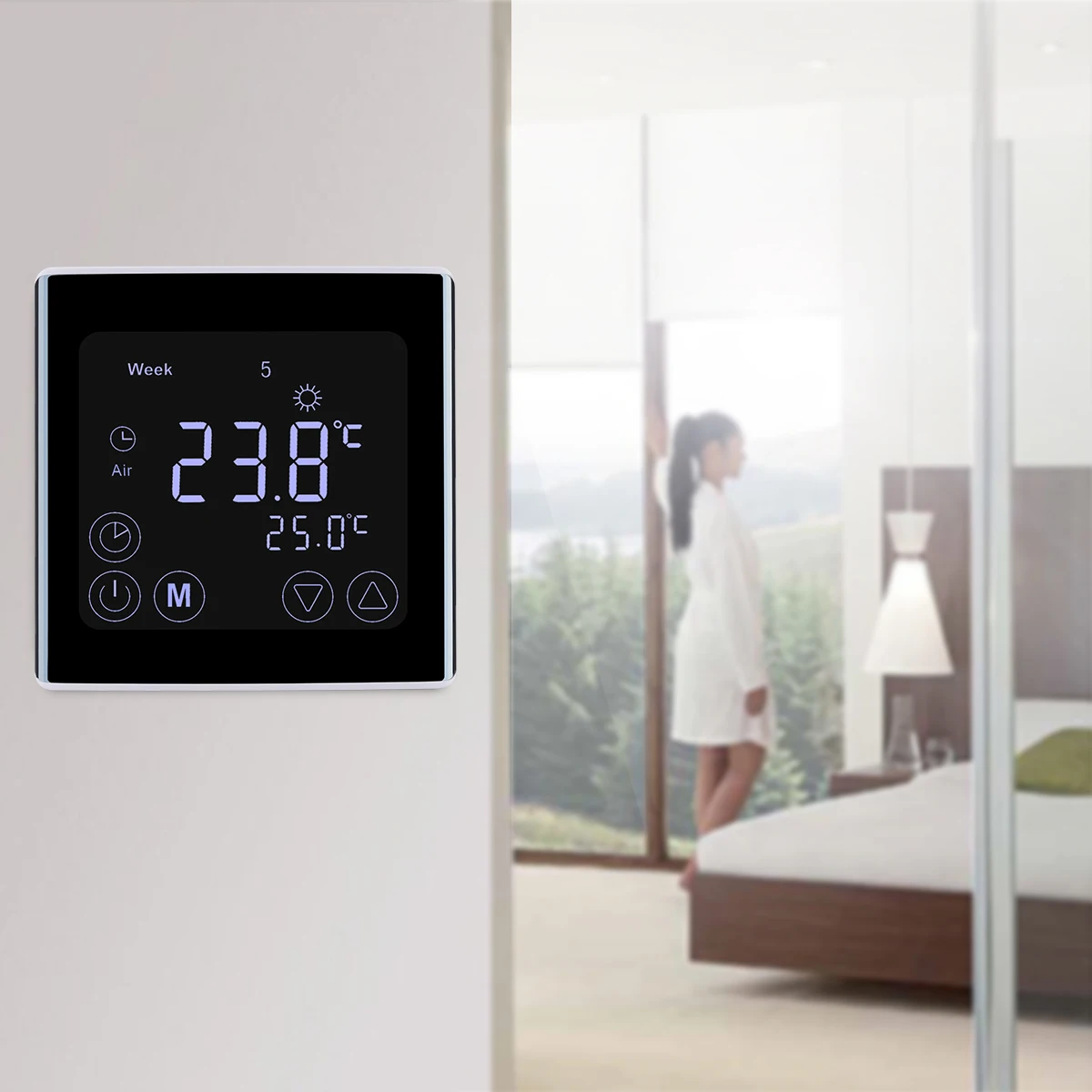 Smart LCD Display Heating Thermostat TouchScreen Room Temperature Controller Programmable Underfloor Home Temperature Instrument
Smart LCD Display Heating Thermostat TouchScreen Room Temperature Controller Programmable Underfloor Home Temperature Instrument