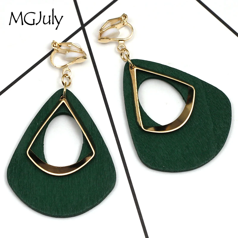 Geometric Water Droplets Clip On Earrings No Hole Ear Clips Green Wood Earrings Without Piercing Minimalist Earring CE331
Geometric Water Droplets Clip On Earrings No Hole Ear Clips Green Wood Earrings Without Piercing Minimalist Earring CE331