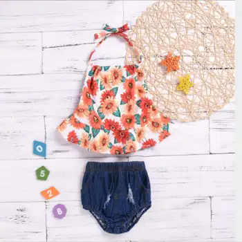 2Pcs Toddler Baby Girls clothes Set summer sleeveless Sling Print Tops T-shirt +Denim shorts Outfits new born baby clothes set
2Pcs Toddler Baby Girls clothes Set summer sleeveless Sling Print Tops T-shirt +Denim shorts Outfits new born baby clothes set