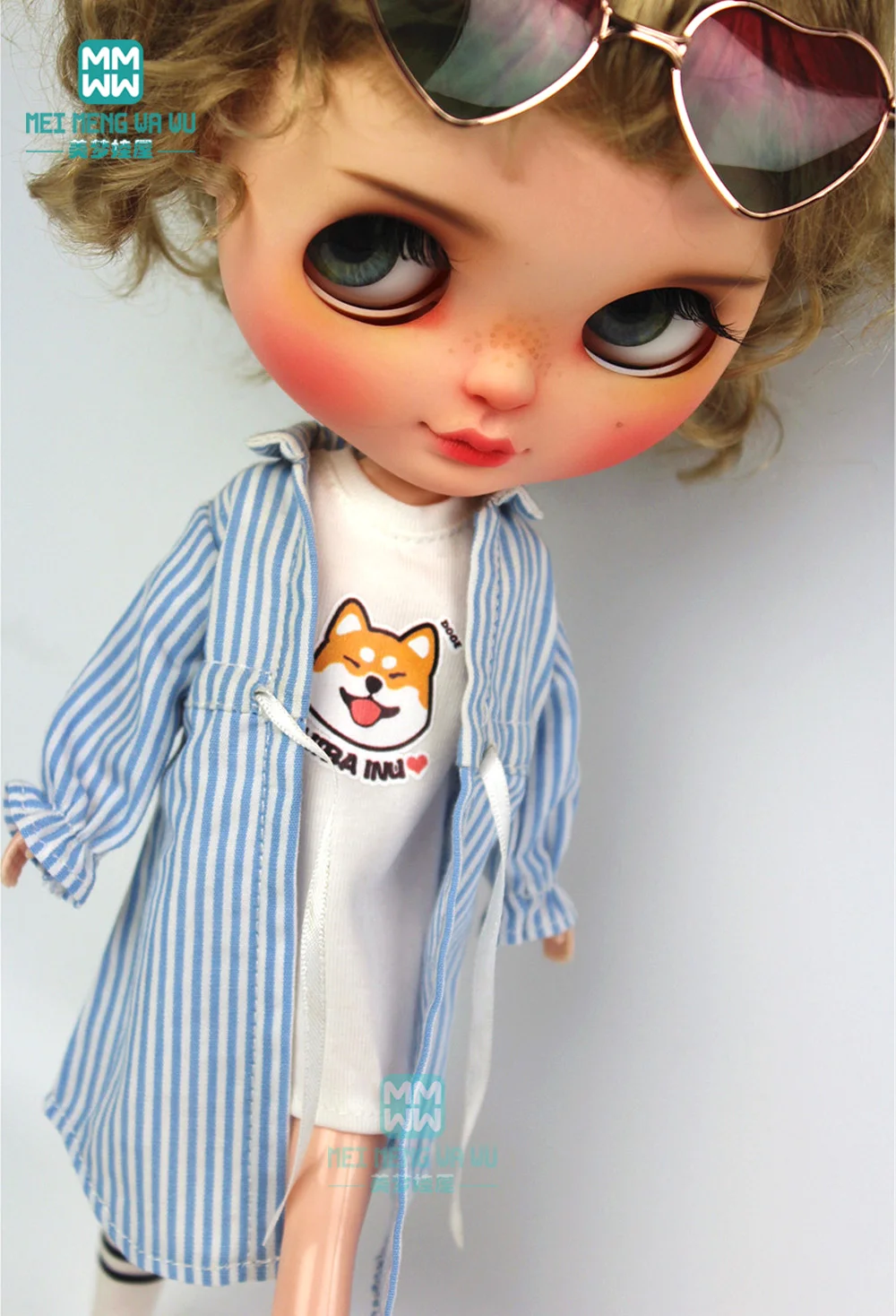 1pcs Blyth Doll Clothes Blue striped shirt, printed T-shirt for Blyth Azone1/6 doll accessories
1pcs Blyth Doll Clothes Blue striped shirt, printed T-shirt for Blyth Azone1/6 doll accessories