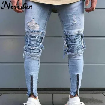 Mens Ripped Jeans Runway Slim Racer Scratched Male Biker Jeans Fashion Jogger Hiphop Brand Swag Hole Skinny Jeans For Men
Mens Ripped Jeans Runway Slim Racer Scratched Male Biker Jeans Fashion Jogger Hiphop Brand Swag Hole Skinny Jeans For Men